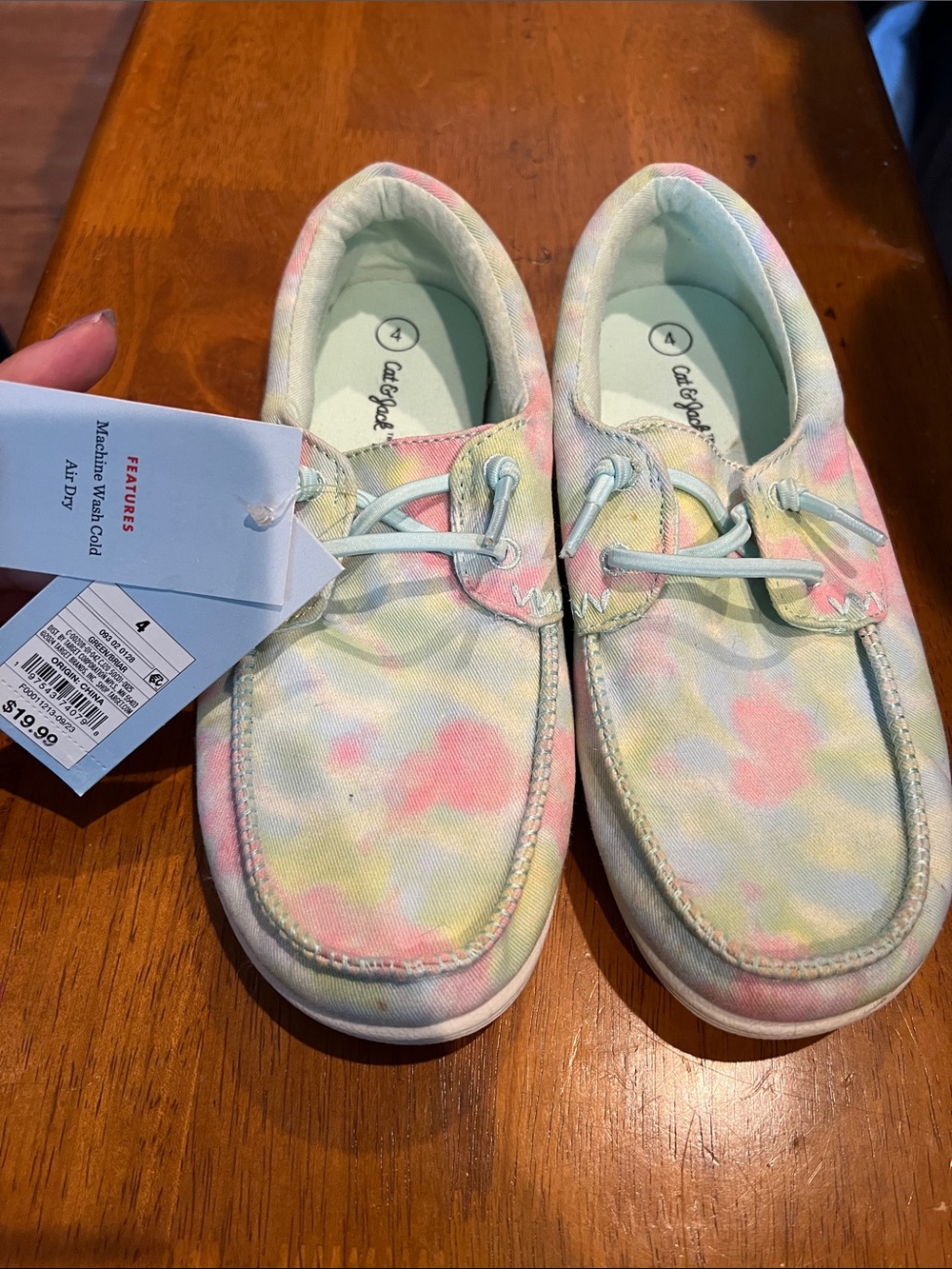 Cat & Jack Pastel Tie-Dye Canvas Kids Sneakers - Pink, Mint, Yellow
